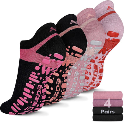 Women's Non-Slip Yoga Socks with Grips for Pilates, Barre, and Hospital Use, Sizes 5-10