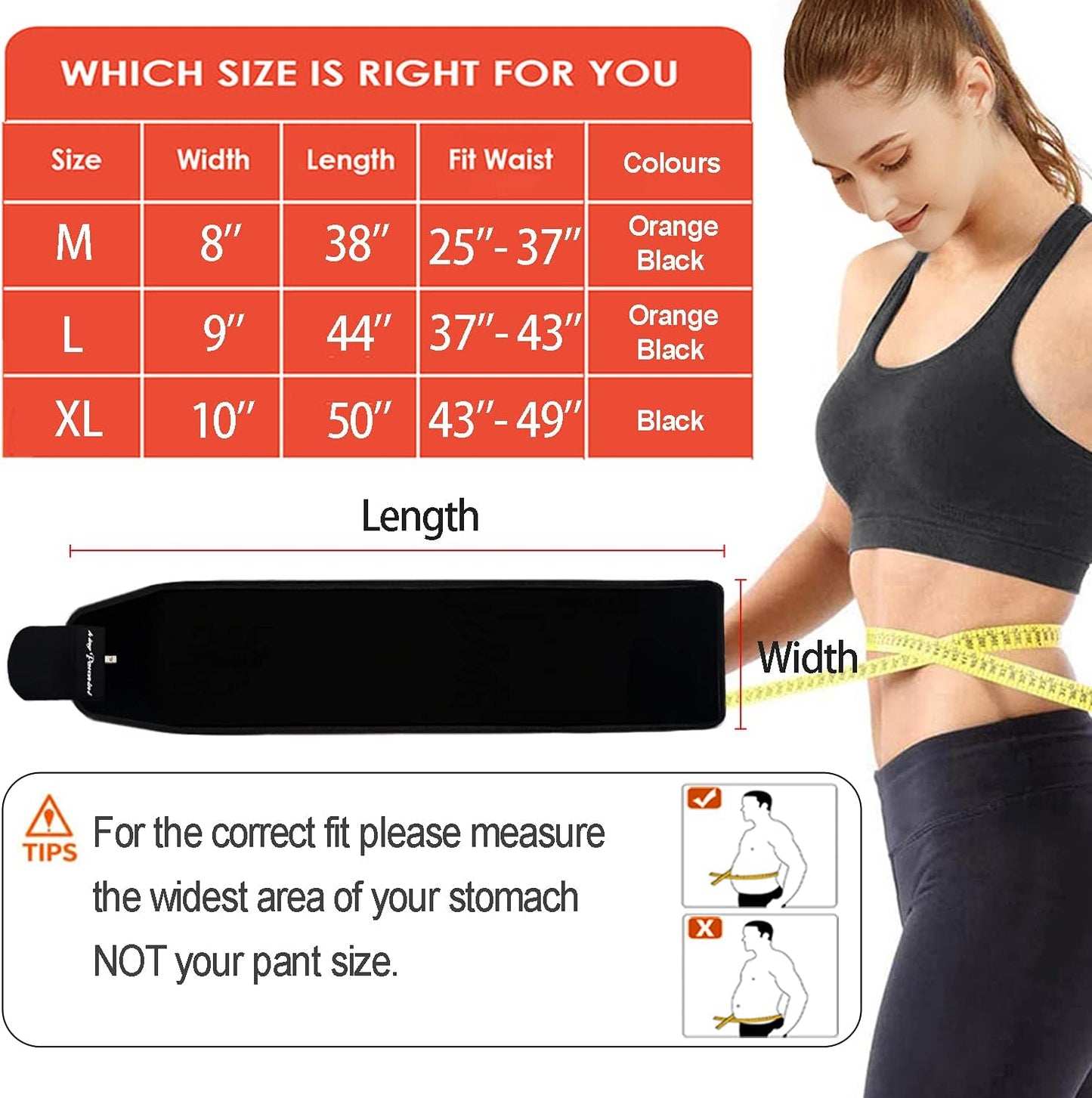 Waist Trimmer for Women & Mens Waist Trainer Sweat Belt plus Size, Upgraded