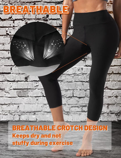 Women Thermo Sweat Sauna Capris High Waist Sauna Pants Hot Body Shaper Capri(Bh7002,Xl,01)