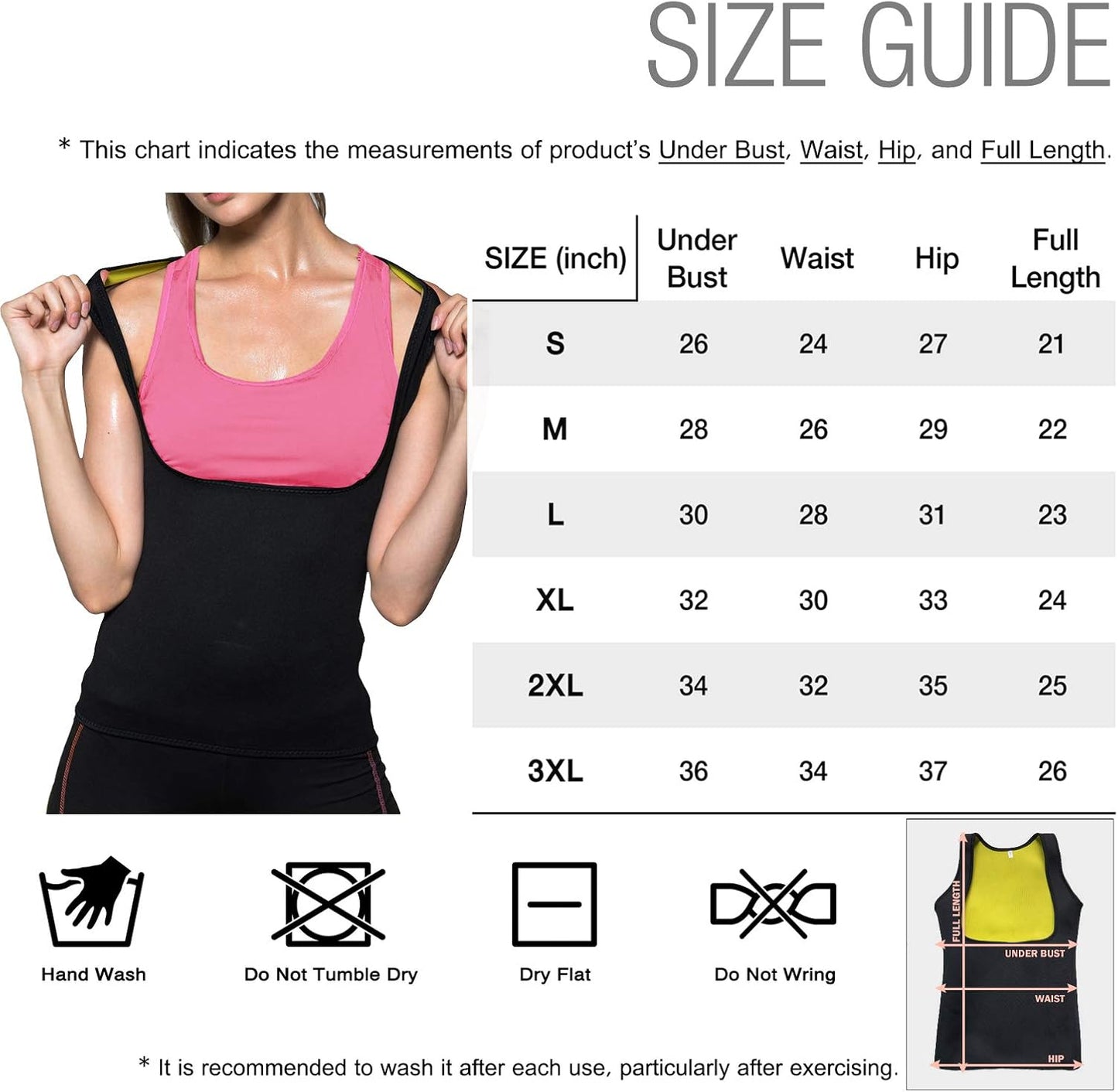 Women'S Body Shaper Hot Sweat Workout Tank Top Slimming Vest Sauna Shirt M