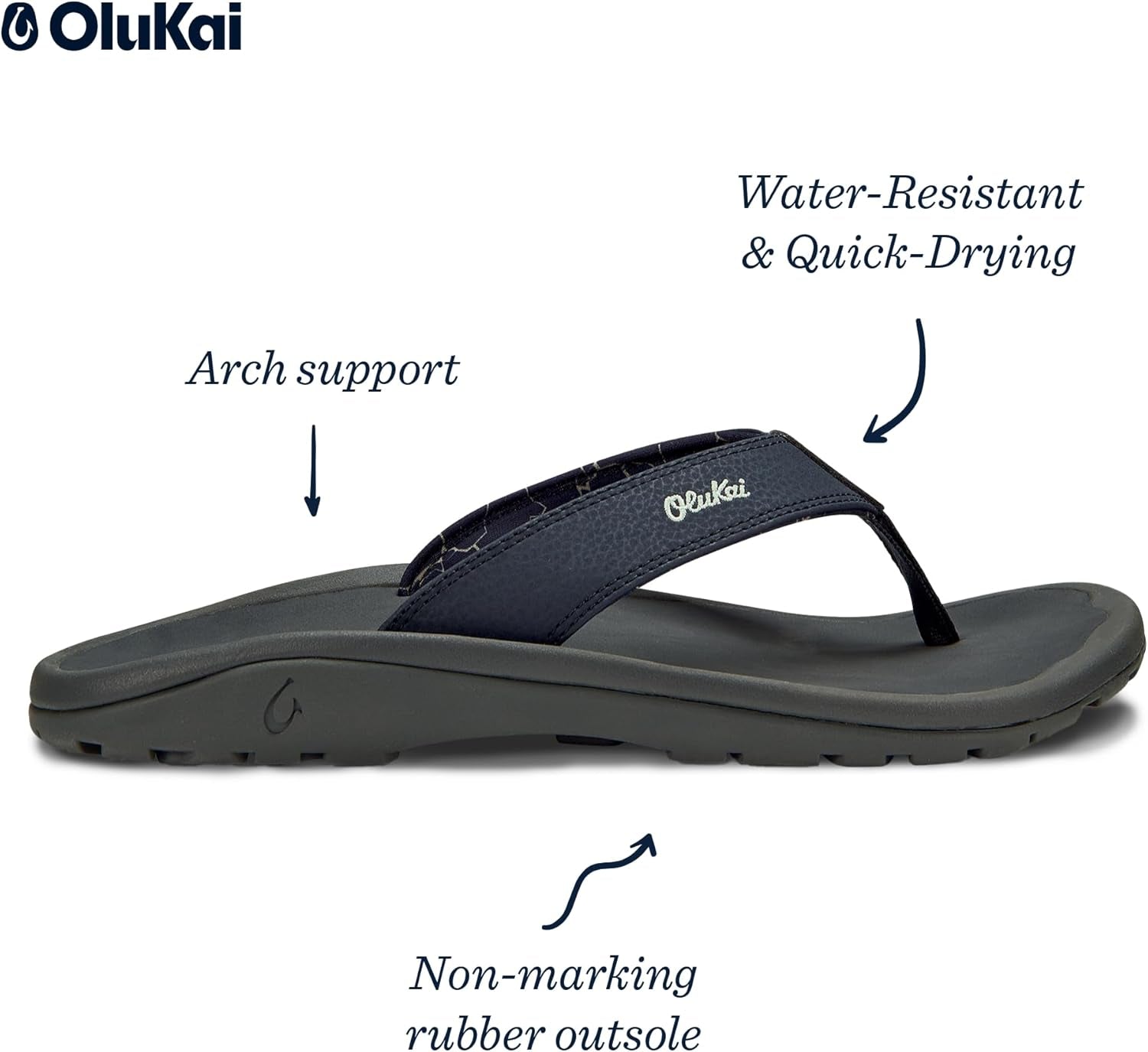 Ohana Men'S Beach Sandals, Quick-Dry Flip-Flop Slides, Water Resistant & Lightweight, Compression Molded Footbed & Ultra-Soft Comfort Fit