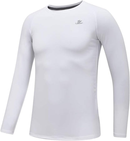 Youth Boys Compression Thermal Shirt Long Sleeve Fleece Baselayer Soccer Baseball Undershirt