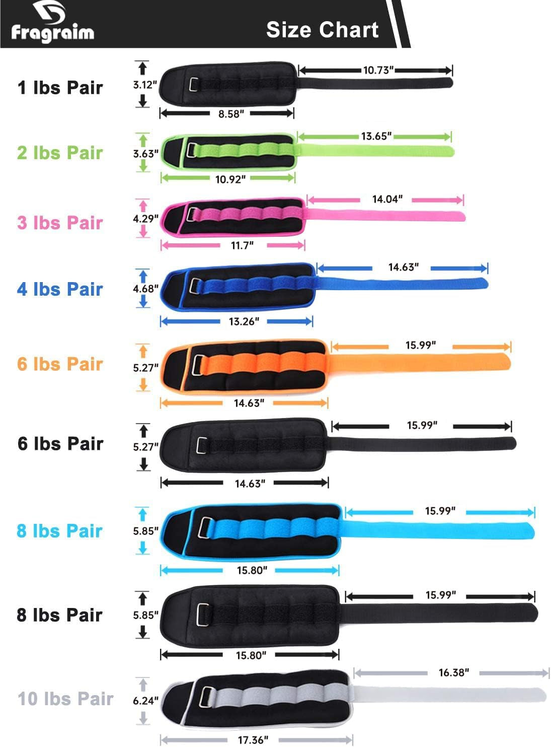 Adjustable Ankle Weights for All Ages - Available in 1 to 20 lbs for Strength Training, Jogging, Gymnastics, Aerobics, and Physical Therapy